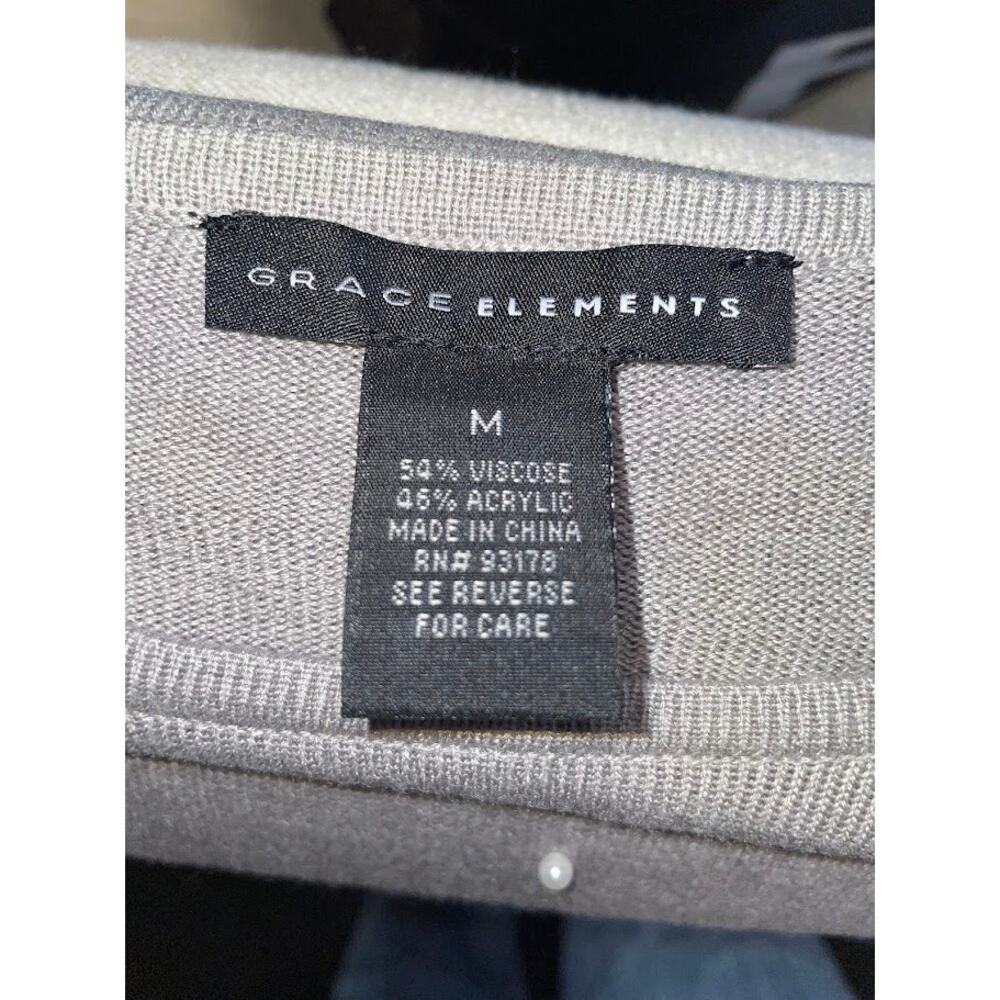 Grace Elements Beaded Sweater Flounce Sleeve Pull… - image 8